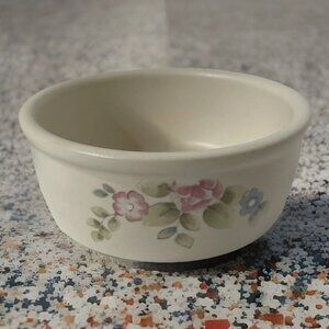 Pfaltzgraff Tea Rose 6" Round Dog Cat Bowl Chili Bowl Stoneware Discountinued